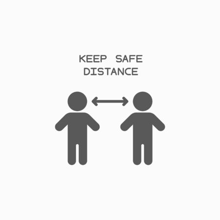 keep safe distance icon, social distancing vectorのイラスト素材