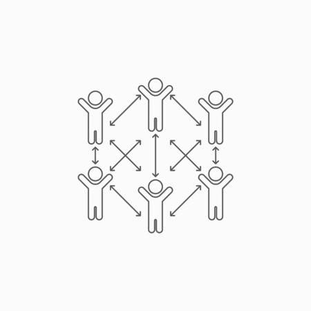 social distancing icon, safe distancing vectorのイラスト素材