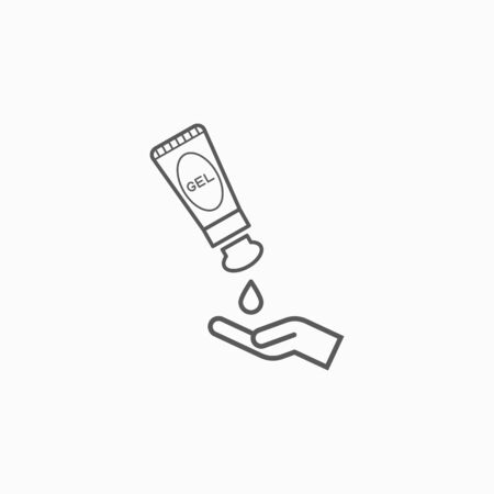 alcohol gel icon, hand wash gel vector, gel tube illustrationのイラスト素材