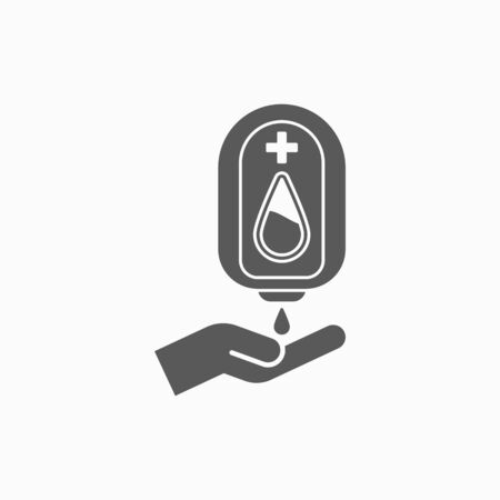 pump hand wash icon, alcohol machine vector, hand sanitizer illustrationのイラスト素材