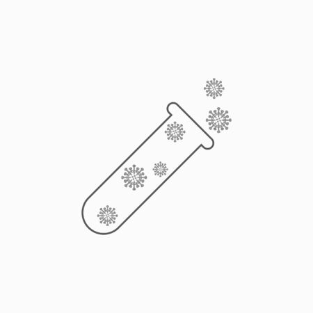 coronavirus test tubes icon, pandemic of virus illustration, blood test vectorのイラスト素材