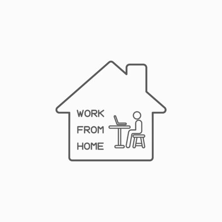work from home icon, work at home vectorのイラスト素材