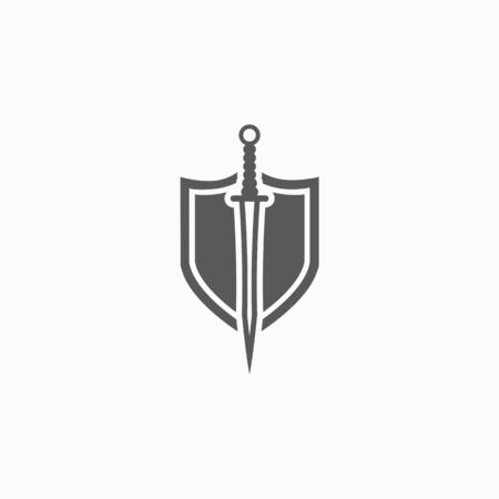 sword and shield iconのイラスト素材