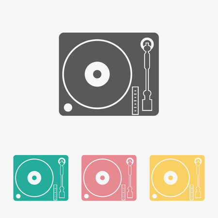 disk jockey turntable iconのイラスト素材