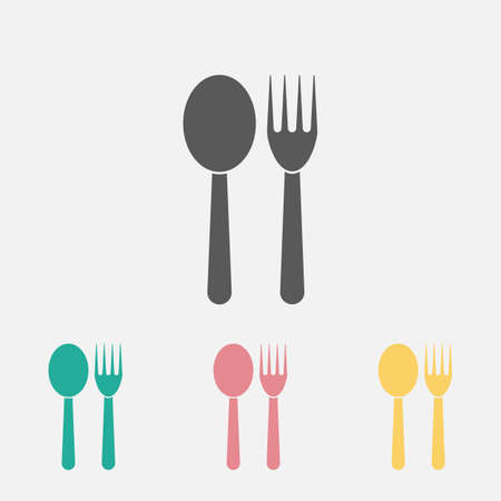 spoon and fork iconのイラスト素材