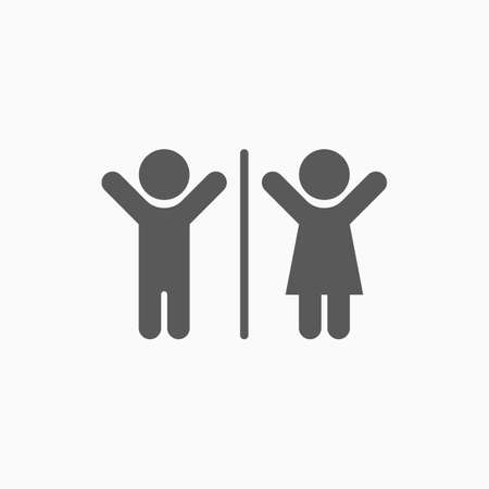 man and lady, toilet iconのイラスト素材
