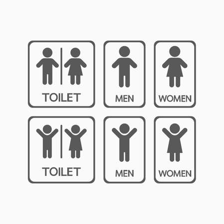 man and lady, toilet iconのイラスト素材