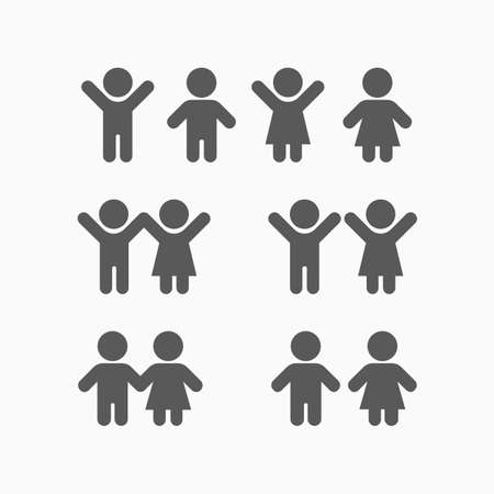 boy and girl, child iconのイラスト素材