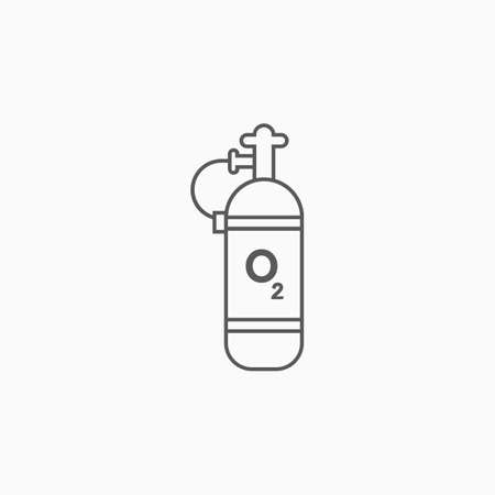 oxygen cylinder iconのイラスト素材