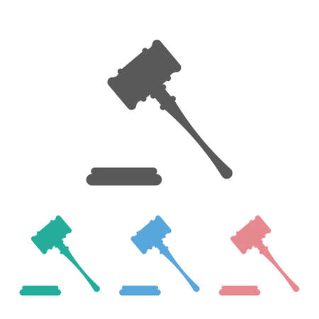 judge or auction hammer iconのイラスト素材