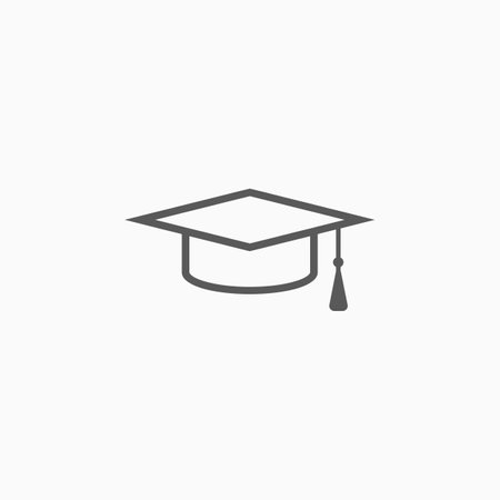 graduation cap icon, education cap vector illustrationのイラスト素材