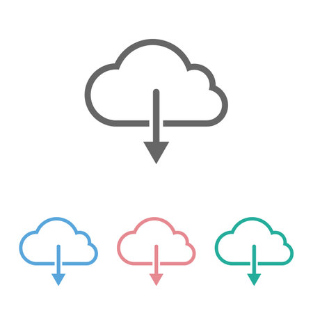 cloud download iconのイラスト素材