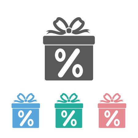 gift box discount iconのイラスト素材