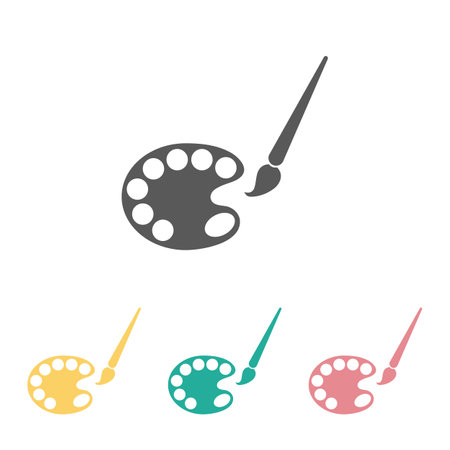 palette and paintbrush iconのイラスト素材