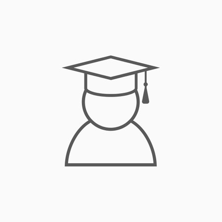 graduation cap icon, education cap vector illustrationのイラスト素材