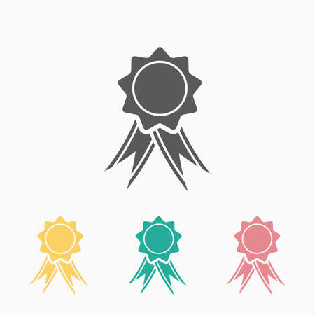 badge with ribbons iconのイラスト素材
