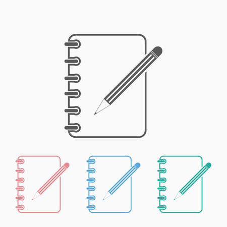 notebook and pencil iconのイラスト素材