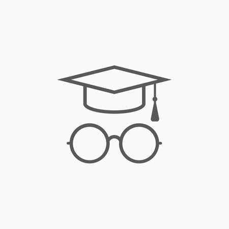 graduation cap icon, education cap vector illustrationのイラスト素材