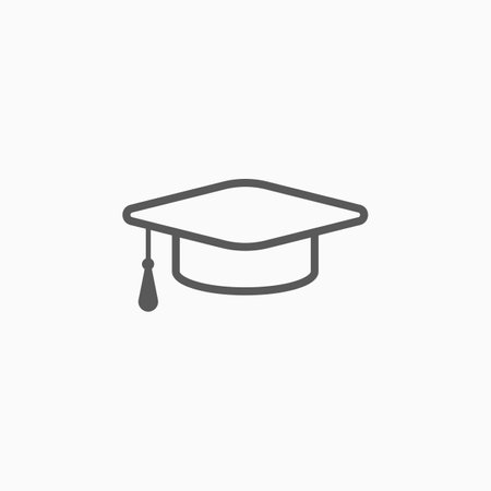 graduation cap icon, education cap vector illustrationのイラスト素材