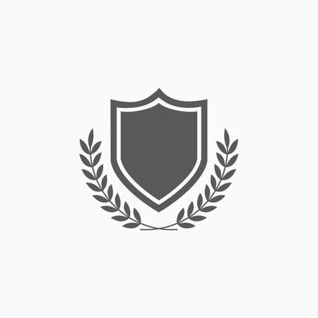 shield and laurel wreath iconのイラスト素材