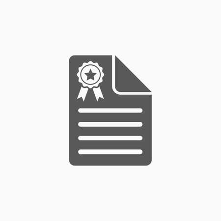 certificate, certified iconのイラスト素材