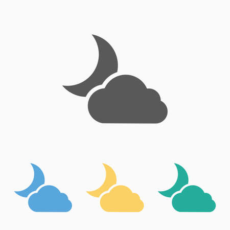 cloudy night iconのイラスト素材