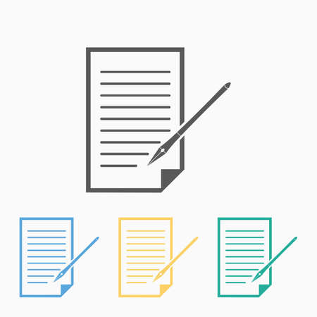 sheet of paper and pen iconのイラスト素材