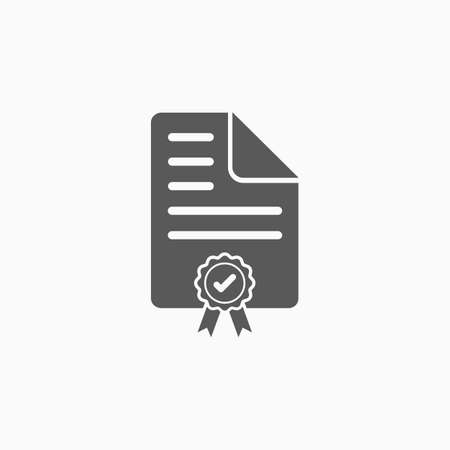 certificate, certified iconのイラスト素材