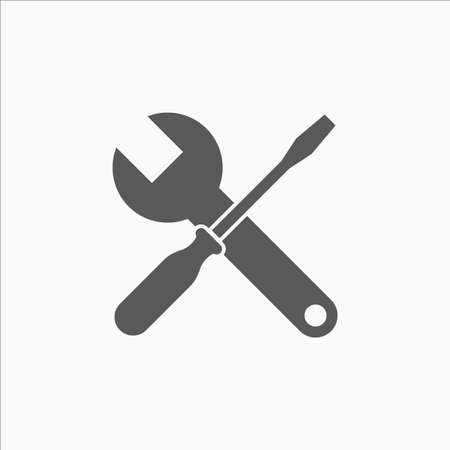 wrench and screwdriver icon, tool vectorのイラスト素材