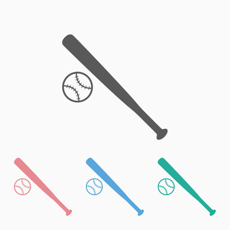 baseball bat and ball iconのイラスト素材