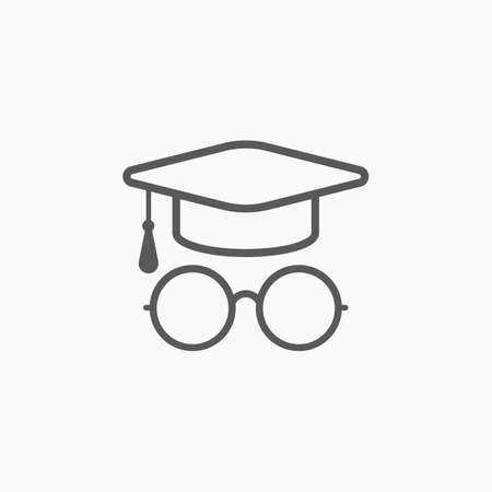 graduation cap icon, education cap vector illustrationのイラスト素材