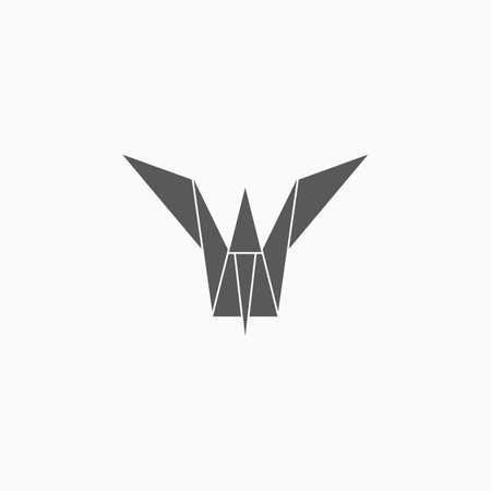 origami paper bird iconのイラスト素材