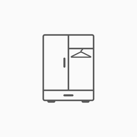 wardrobe icon, clothes vectorのイラスト素材