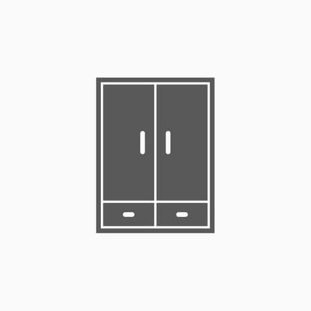 wardrobe icon, clothes vectorのイラスト素材