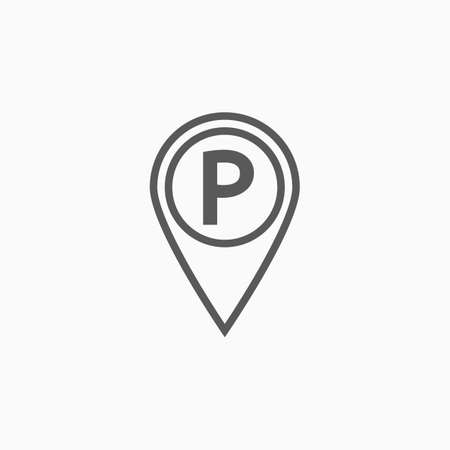 parking icon, pin parking vectorのイラスト素材
