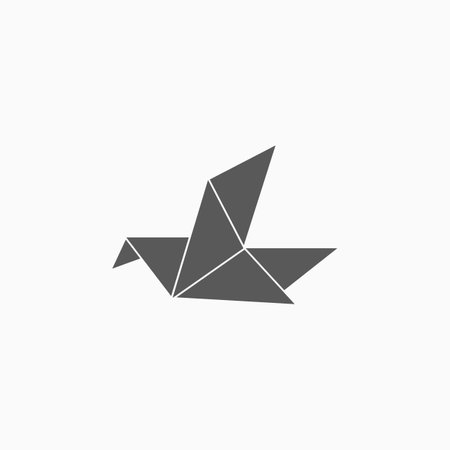 origami paper bird iconのイラスト素材