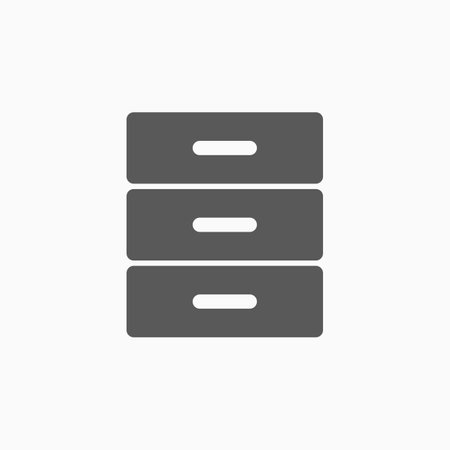 drawer icon, tray vectorのイラスト素材