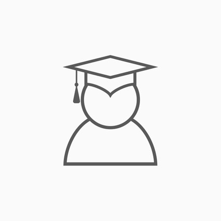graduation cap icon, education cap vector illustrationのイラスト素材