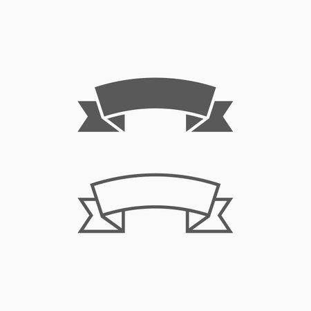 ribbon banners iconのイラスト素材
