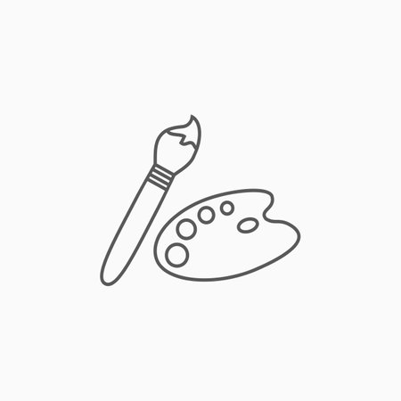 palette and paintbrush iconのイラスト素材