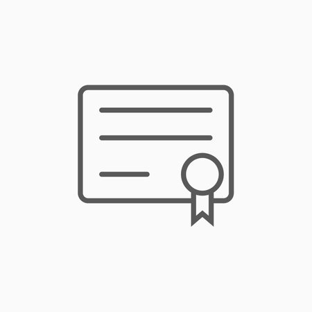 certificate icon, qualification vectorのイラスト素材