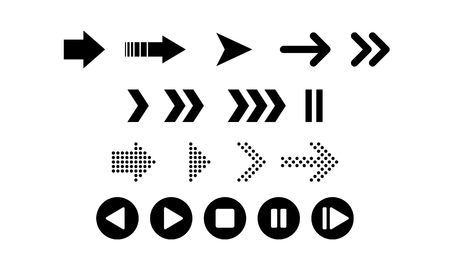 Set of black vector arrows. Arrow icon. Arrow vector icon. Arrow. Arrows vector collection - Vectorのイラスト素材