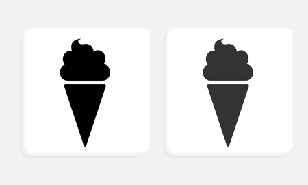 Icecream Cone Black and White Square Iconのイラスト素材