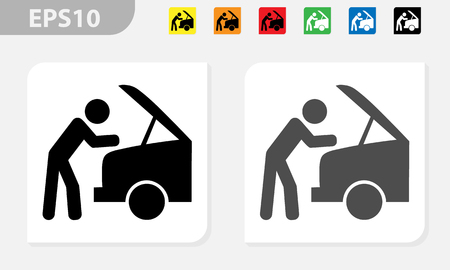 garage repairs icon - garage repairs element. symbol. Linear style sign for mobile concept and web design. garage repairs  illustration. vector graphicsのイラスト素材