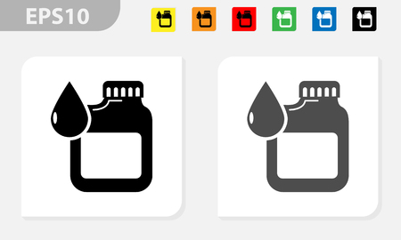 Oil plastic canister icon. Flat illustration of oil plastic canister icon for web designのイラスト素材