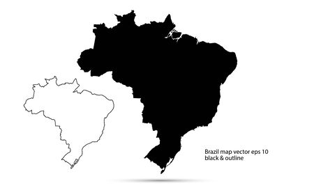 Map of brazil black vectorのイラスト素材