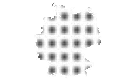 Dotted germany map vector, isolated background. Flat Earth, gray map template for web site pattern, anual report, inphographics. Travel worldwide, map silhouette backdropのイラスト素材