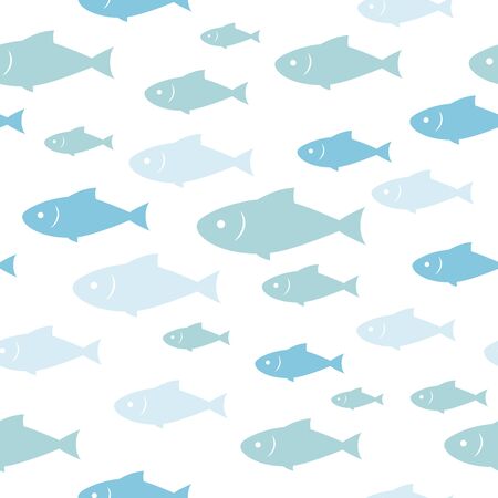 Fish background, seamless pattern, sea color. Abstract vector illustrationのイラスト素材