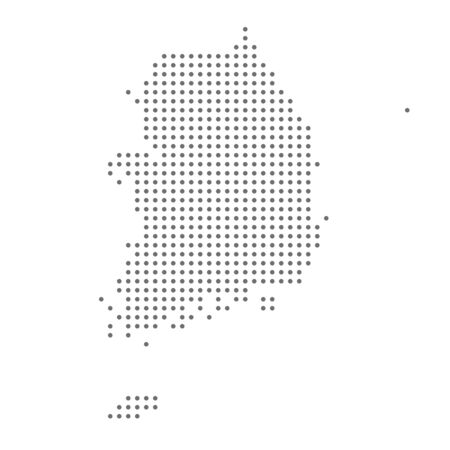 South korea map dotted, grey point, on white background. Vector illustration. Web design, wallpaper, flyers, invitation posters brochureのイラスト素材