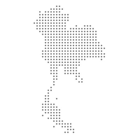 Thailand map dotted, grey point, on white background. Vector illustration. Web design, wallpaper, flyers, footage posters brochure bannersのイラスト素材